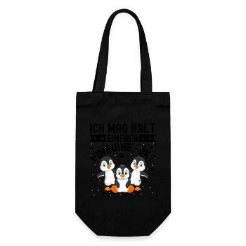 Ich Mag Halt Einfach Pinguine - Geschenkbeutel für Flaschen - Schwarz - Vorne