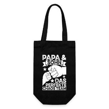 Papa Und Sohn Das Perfekte Chaos Team - Geschenkbeutel für Flaschen - Schwarz - Vorne