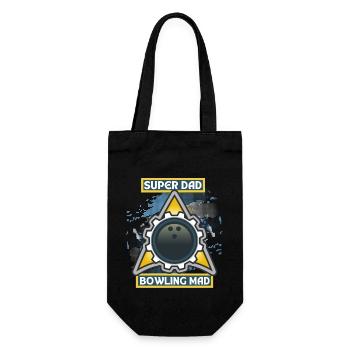 Bowling Dad, lustiger Spruch, Bowling-Papa - Geschenkbeutel für Flaschen - Schwarz - Vorne