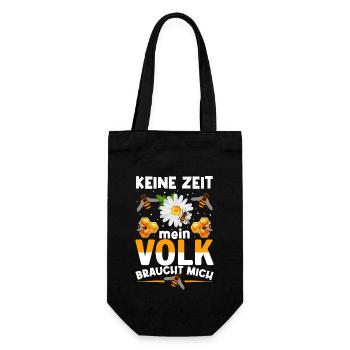 Keine Zeit Mein Volk Braucht Mich - Geschenkbeutel für Flaschen - Schwarz - Vorne