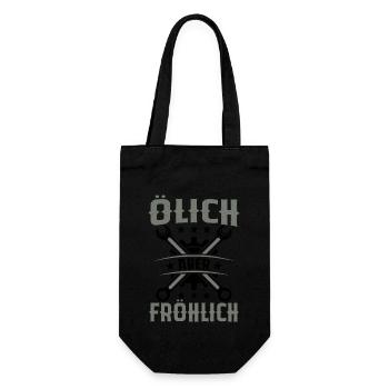 Ölich Aber Fröhlich - Geschenkbeutel für Flaschen - Schwarz - Vorne