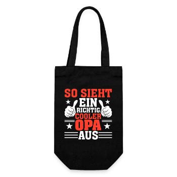 So Sieht Ein Richtig Cooler Opa Aus - Geschenkbeutel für Flaschen - Schwarz - Vorne