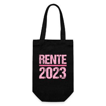 Rentner 2023 Rentnerin 2023 Rente 2023 - Geschenkbeutel für Flaschen - Schwarz - Vorne