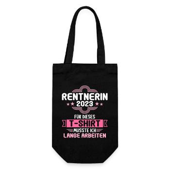 Rente Ruhestand Abschied Rentnerin 2023 - Geschenkbeutel für Flaschen - Schwarz - Vorne
