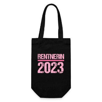 Rente 2023 Ruhestand Abschied Rentnerin 2023 - Geschenkbeutel für Flaschen - Schwarz - Vorne