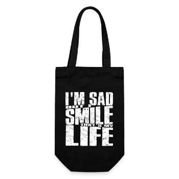 dépression dépressive triste idée cadeau malheureux - Sac à bouteille - noir - Devant