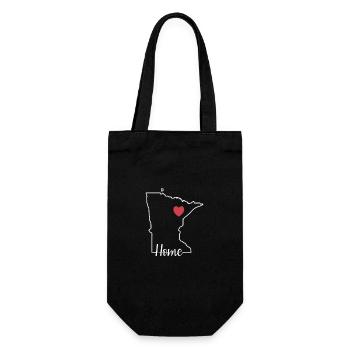 Minnesota Home avec contour de la carte USA Amérique - Sac à bouteille - noir - Devant