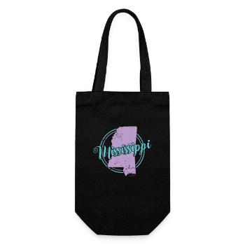 Mississippi Map USA America - Gift Bag for Bottles - black - Front