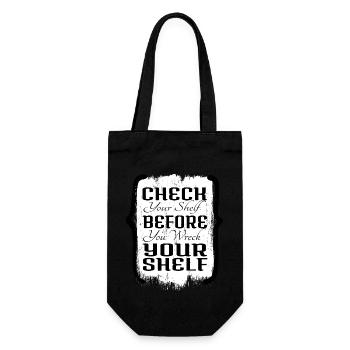 books and wine funny sayings humor book lover - Gift Bag for Bottles - black - Front