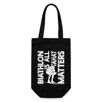 Biathlon Sport Winter Sports Ski Gift Quote Lan - Gift Bag for Bottles - black - Front