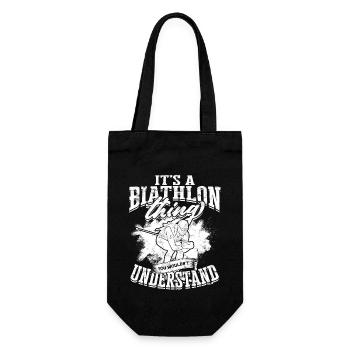 Biathlon Sport Winter Sports Ski Gift Quote Lan - Gift Bag for Bottles - black - Front