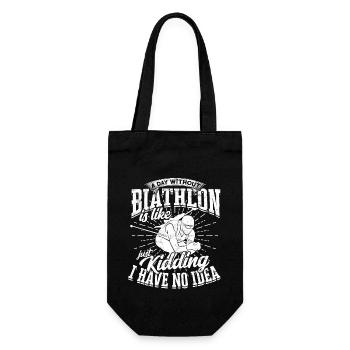 biathlon sport wintersport ski geschenk spruch lan - Geschenkbeutel für Flaschen - Schwarz - Vorne