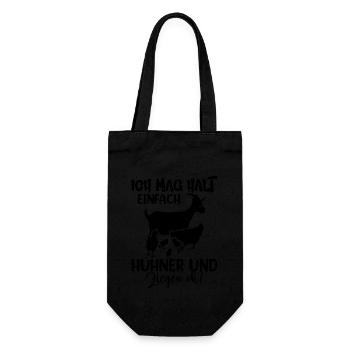 Ich Mag Halt Einfach Hühner Und Ziegen - Geschenkbeutel für Flaschen - Schwarz - Vorne