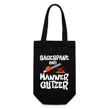 Sägespäne Sind Männer Glitzer - Geschenkbeutel für Flaschen - Schwarz - Vorne