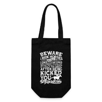 horse racing horse ride horses rider gift g - Gift Bag for Bottles - black - Front