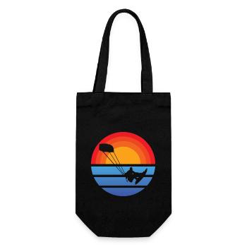 Kitesurfer Surfen Windsurfer Geschenk Windsurfing - Geschenkbeutel für Flaschen - Schwarz - Vorne