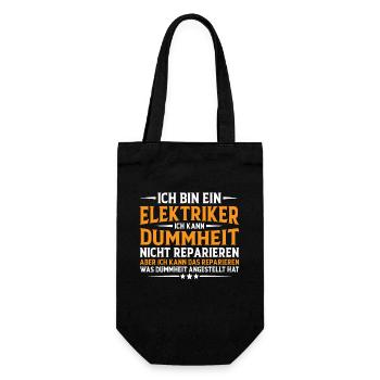 Elektriker Humor Lustiger Spruch Geschenkidee Spaß - Geschenkbeutel für Flaschen - Schwarz - Vorne