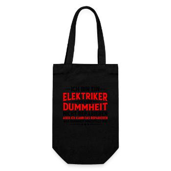 Elektriker Humor Lustiger Spruch Geschenkidee Spaß - Geschenkbeutel für Flaschen - Schwarz - Vorne