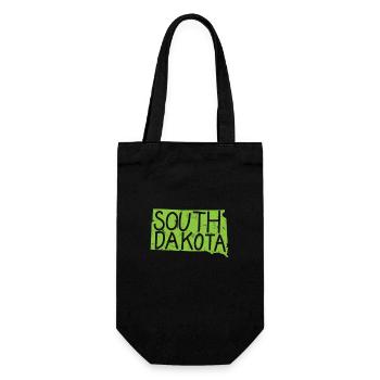South Dakota Map Outline USA America - Gift Bag for Bottles - black - Front