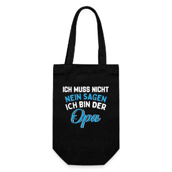 Ich Muss Nicht Nein Sagen Ich Bin Der Opa - Geschenkbeutel für Flaschen - Schwarz - Vorne