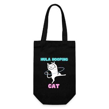 Hula Hooping Cat - Funny Dance Kitty - Gift Bag for Bottles - black - Front