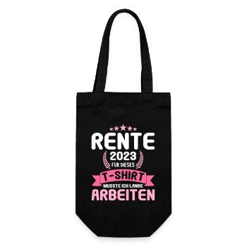 Rentner 2023 Rentnerin 2023 Rente 2023 - Geschenkbeutel für Flaschen - Schwarz - Vorne