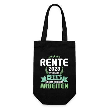 Rentner 2023 Rentnerin 2023 Rente 2023 - Geschenkbeutel für Flaschen - Schwarz - Vorne