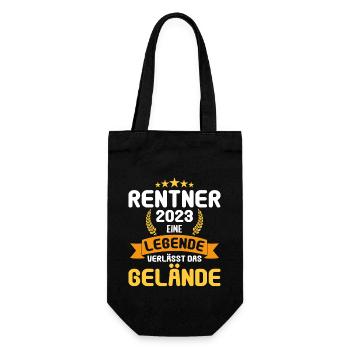 Rente 2023 Ruhestand Abschied Rentner 2023 - Geschenkbeutel für Flaschen - Schwarz - Vorne
