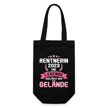 Rente Ruhestand Abschied Kollegin Rentnerin 2023 - Geschenkbeutel für Flaschen - Schwarz - Vorne