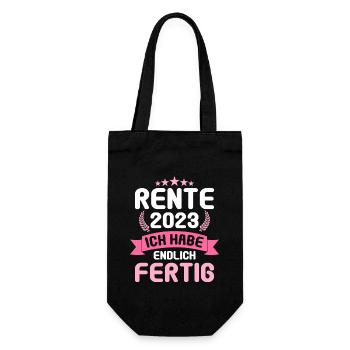 Rentner 2023 Rentnerin 2023 Rente 2023 - Geschenkbeutel für Flaschen - Schwarz - Vorne