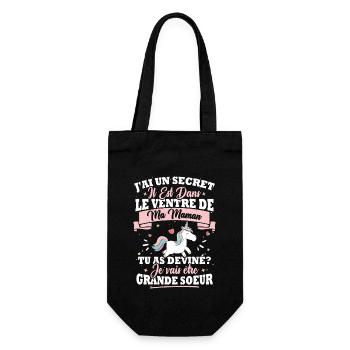 Humour cadeau je vais être grande soeur - Sac à bouteille - noir - Devant