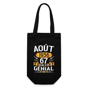 Août 1956 67 Ans Que Je Suis Génial Cadeau - Sac à bouteille - noir - Devant