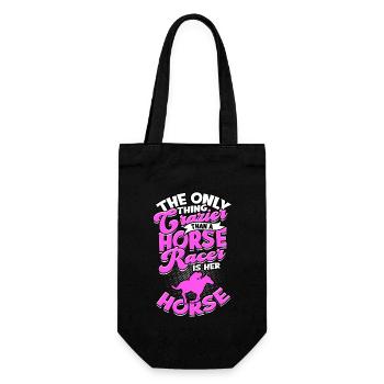 horse racing horse ride horses rider gift g - Gift Bag for Bottles - black - Front