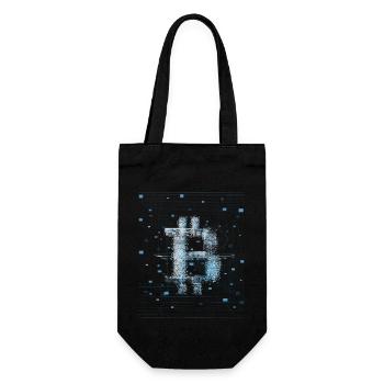 Bitcoin Blockchain - Geschenkbeutel für Flaschen - Schwarz - Vorne