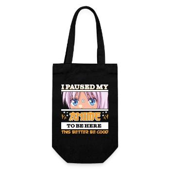 Ich habe meinen Anime pausiert, um hier zu sein - Funny Manga Anime - Geschenkbeutel für Flaschen - Schwarz - Vorne