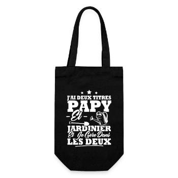 Papy et Jardinier - Sac à bouteille - noir - Devant