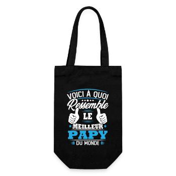 Voici à quoi ressemble le meilleur papy du monde - Sac à bouteille - noir - Devant