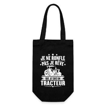 Je ne ronfle pas je rêve que je suis un tracteur - Sac à bouteille - noir - Devant