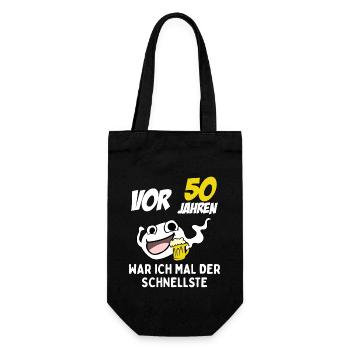 Vor 50 Jahren War Ich Mal Der Schnellste - Geschenkbeutel für Flaschen - Schwarz - Vorne