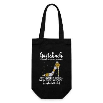 18th Birthday Girl Party Gift Guest Book Funny - Geschenkbeutel für Flaschen - Schwarz - Vorne