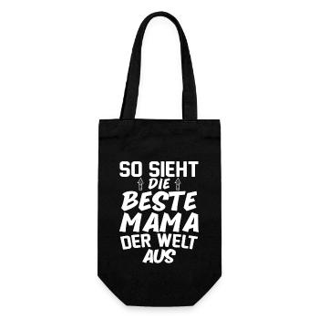 So Sieht Die Beste Mama Der Welt Aus - Geschenkbeutel für Flaschen - Schwarz - Vorne