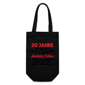 30 Jahre Im Dienst - Geschenkbeutel für Flaschen - Schwarz - Vorne