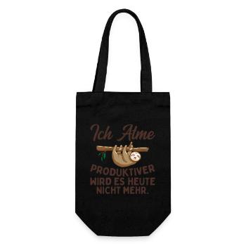 Ich Atme Produktiver Wird Es Heute Nicht Mehr - Geschenkbeutel für Flaschen - Schwarz - Vorne