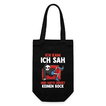 Ich Kam Ich Sah Und Hatte Direkt Keinen Bock - Geschenkbeutel für Flaschen - Schwarz - Vorne