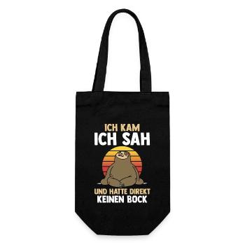 Ich Kam Ich Sah Und Hatte Direkt Keinen Bock Fault - Geschenkbeutel für Flaschen - Schwarz - Vorne