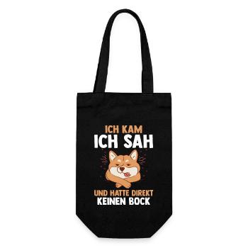 Ich Kam Ich Sah Und Hatte Direkt Keinen Bock Hund - Geschenkbeutel für Flaschen - Schwarz - Vorne