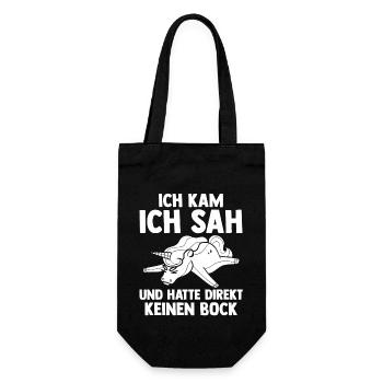 Ich Kam Ich Sah Und Hatte Direkt Keinen Bock Einho - Geschenkbeutel für Flaschen - Schwarz - Vorne