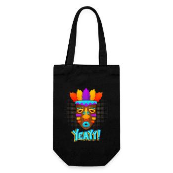 Azteken, Maya-Kultur, Tribal-Kultur Folklore-Maske - Geschenkbeutel für Flaschen - Schwarz - Vorne