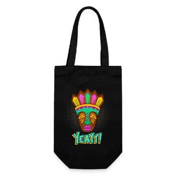 Azteken, Maya-Kultur, Tribal-Kultur Folklore-Maske - Geschenkbeutel für Flaschen - Schwarz - Vorne