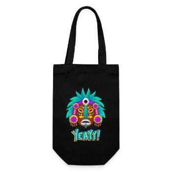 Azteken, Maya-Kultur, Tribal-Kultur Folklore-Maske - Geschenkbeutel für Flaschen - Schwarz - Vorne